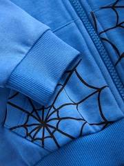 Blue/Red Spider-Man Zip Through 100% Cotton Hoodie (3mths-8yrs) - Image 4 of 4