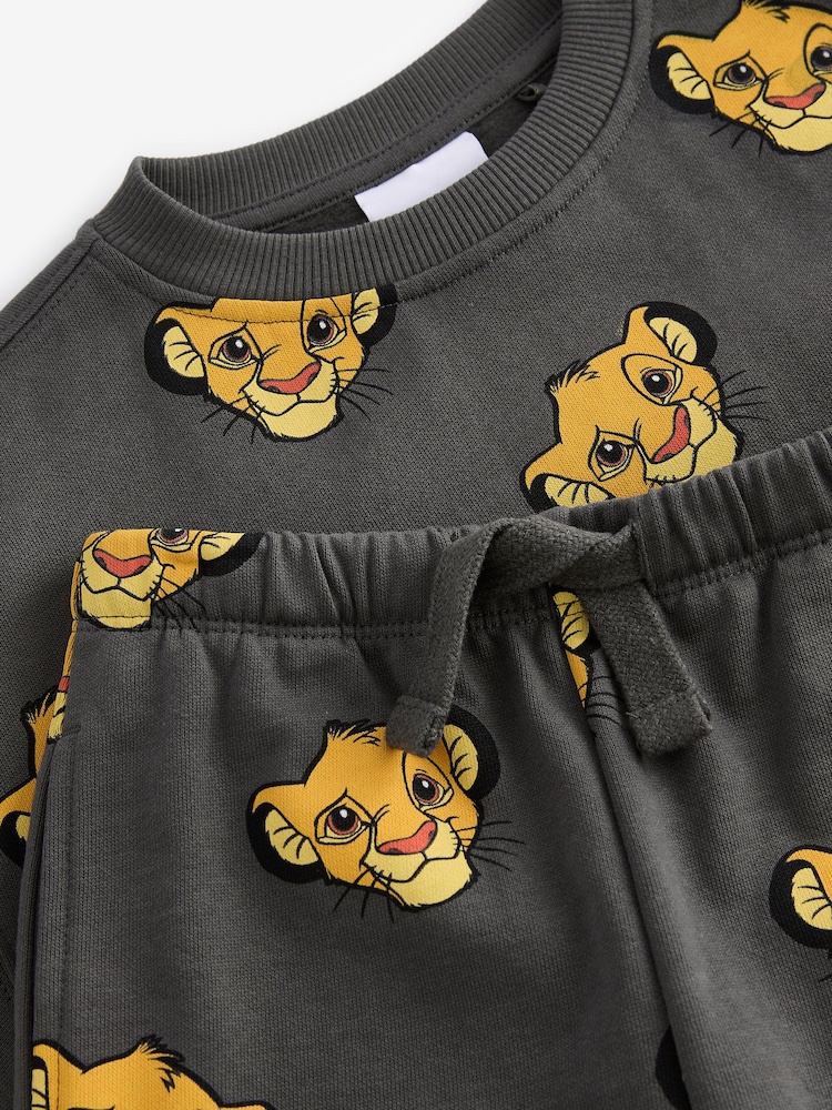 Buy Charcoal Grey Lion King 100% Cotton Sweatshirt and Joggers Set