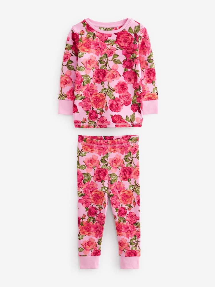 Rose/Noir - Pyjama Floral Snuggle 3 Pack (9mths-16yrs) - Image 8 of 12