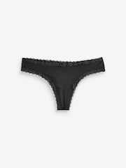 Black/Red Thong Knickers 3 Pack - Image 4 of 10