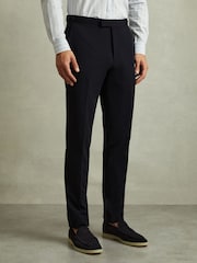 Reiss Navy Trial Jersey Suit Trousers - Image 1 of 5