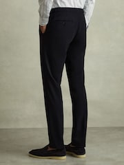 Reiss Navy Trial Jersey Suit Trousers - Image 4 of 5