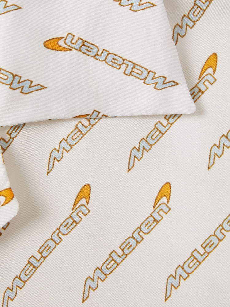Reiss x McLaren F1 Team White Multi Monte Carlo Exclusive Cuban Collar Shirt - Image 7 of 7