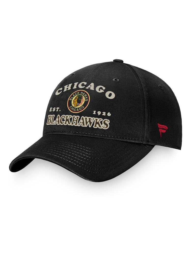 Fanatics Unisex 100% Cotton NHL Chicago Blackhawks Heritage Unstructured Adjustable Black Cap - Image 3 of 3 Fanatics Unisex 100% Cotton NHL Chicago Blackhawks Heritage Unstructured Adjustable Black Cap - Image 3 of 3