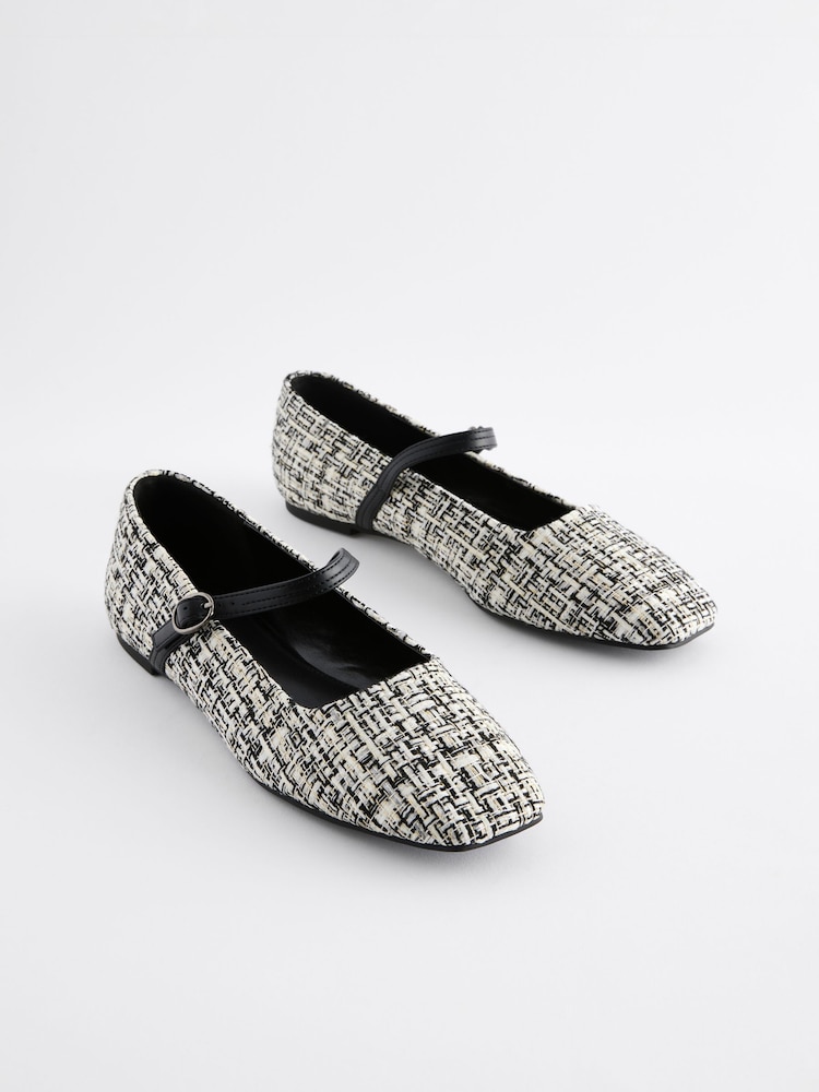 Blue & White Extra Wide Fit Forever Comfort® Square Toe Mary Jane Shoes - Image 1 of 5