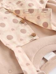 Tan Brown/Cream Floral Baby Dungarees and Bodysuit Set (0mths-2yrs) - Image 11 of 11