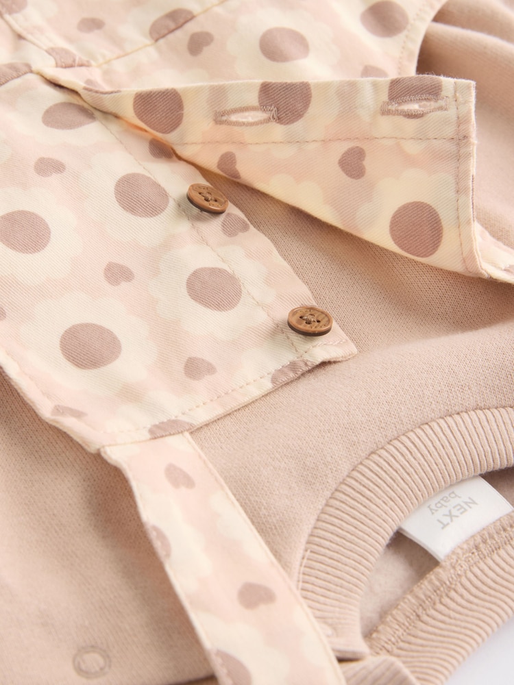 Tan Brown/Cream Floral Baby Dungarees and Bodysuit Set (0mths-2yrs) - Image 11 of 11