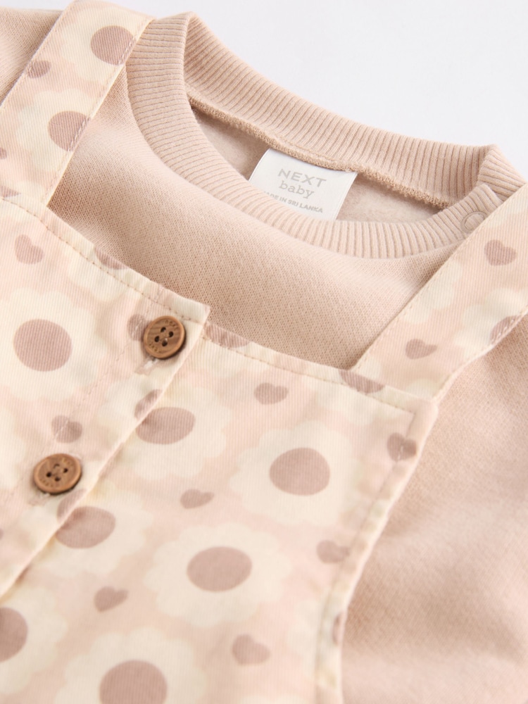 Bronz Maro/Cream Floral  - Set Bebeluși body și salopetă (0ms-2yrs) - Image 8 of 11