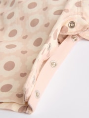 Tan Brown/Cream Floral Baby Dungarees and Bodysuit Set (0mths-2yrs) - Image 9 of 11