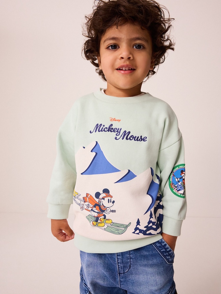 Blue Skiing Mickey Mouse Crew Neck Sweatshirt (3mths-8yrs) - Image 1 of 8