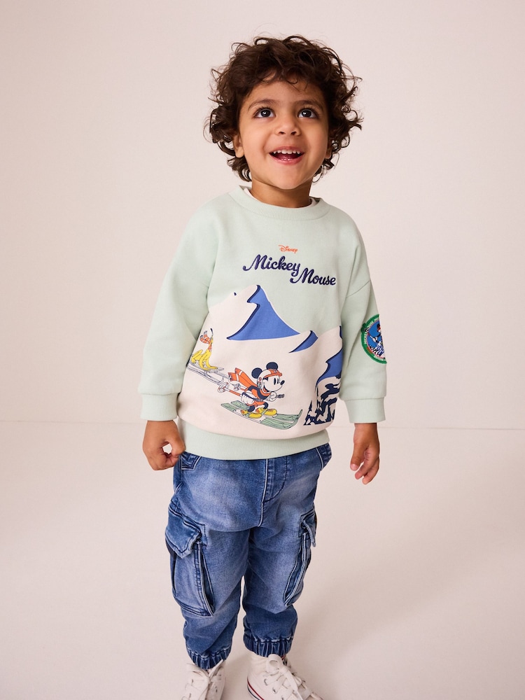 Blue Skiing Mickey Mouse Crew Neck Sweatshirt (3mths-8yrs) - Image 2 of 8
