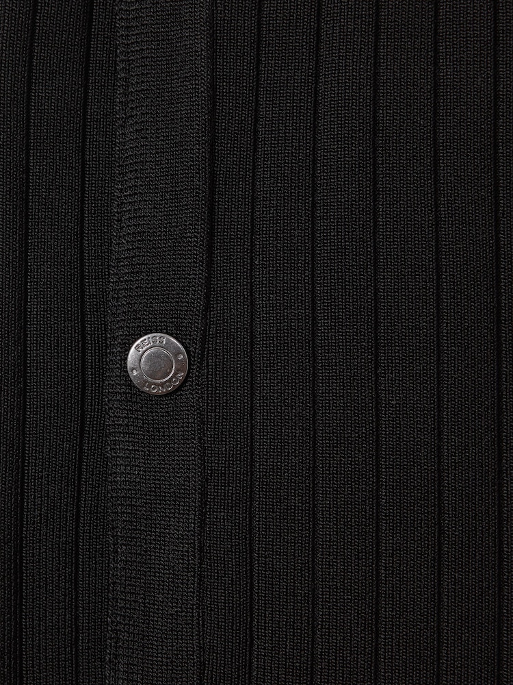 Reiss Black Etienne Ribbed Elasticated Waist Shorts - Image 6 of 6 Reiss Black Etienne Ribbed Elasticated Waist Shorts - Image 6 of 6