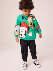 Green Christmas Mickey Mouse Crew Neck Sweatshirt (3mths-8yrs) - Image 2 of 8