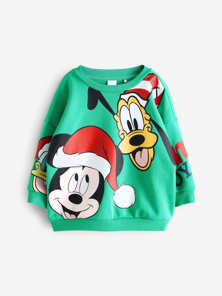Green Christmas Mickey Mouse Crew Neck Sweatshirt (3mths-8yrs) - Image 5 of 8
