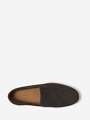 Oliver Sweeney Grey Suede Moccasin Loafers - Image 3 of 5