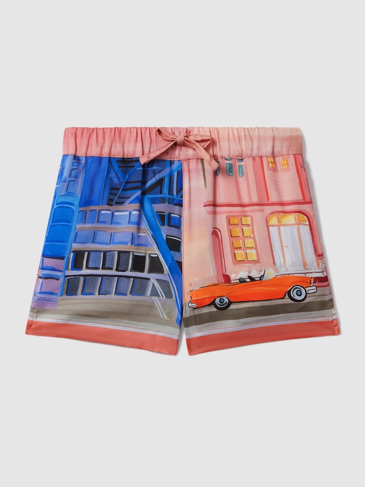 Reiss x McLaren F1 Team Pink Multi Senior McLaren F1 Miami Drawstring Shorts - Image 2 of 7