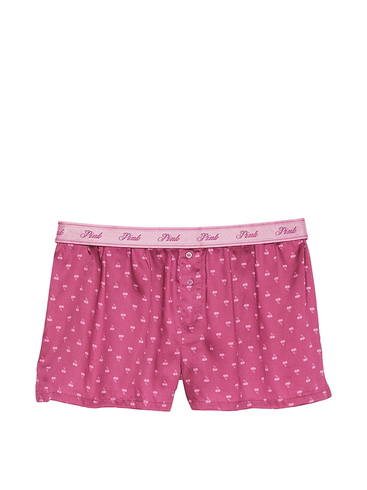 Victoria's Secret PINK Pink Cherry TENCEL™ Pyjama Shorts - Image 3 of 3
