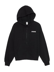 Victoria's Secret PINK Black Zip Up Fleece Hoodie - Image 2 of 3