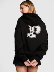Victoria's Secret PINK Black Zip Up Fleece Hoodie - Image 3 of 3