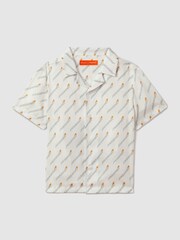 Reiss x McLaren F1 Team White Multi 9-13 yrs McLaren F1 Monte Carlo Cuban Collar Shirt - Image 2 of 6
