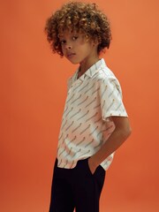 Reiss x McLaren F1 Team White Multi 9-13 yrs McLaren F1 Monte Carlo Cuban Collar Shirt - Image 3 of 6