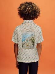 Reiss x McLaren F1 Team White Multi 9-13 yrs McLaren F1 Monte Carlo Cuban Collar Shirt - Image 5 of 6