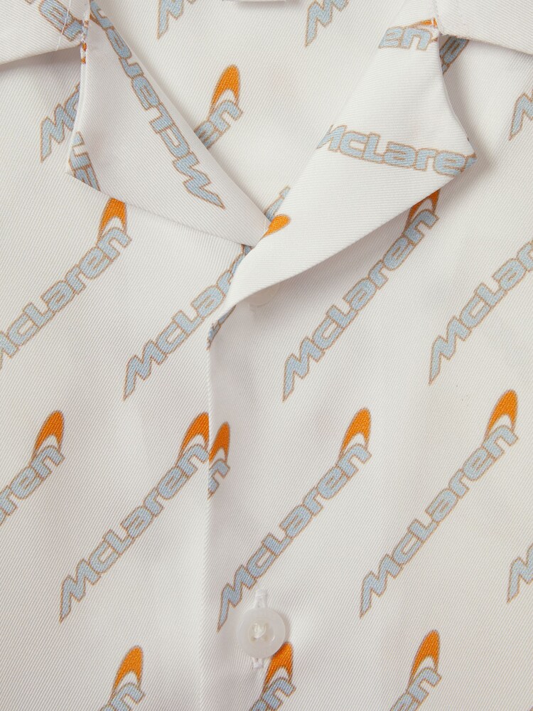 Reiss x McLaren F1 Team White Multi 9-13 yrs McLaren F1 Monte Carlo Cuban Collar Shirt - Image 6 of 6