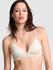 Victoria's Secret PINK Nude Oatmeal Heather Non Wired Lightly Lined Bra - Image 1 of 3