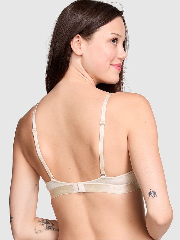 Victoria's Secret PINK Nude Oatmeal Heather Non Wired Lightly Lined Bra - Image 2 of 3