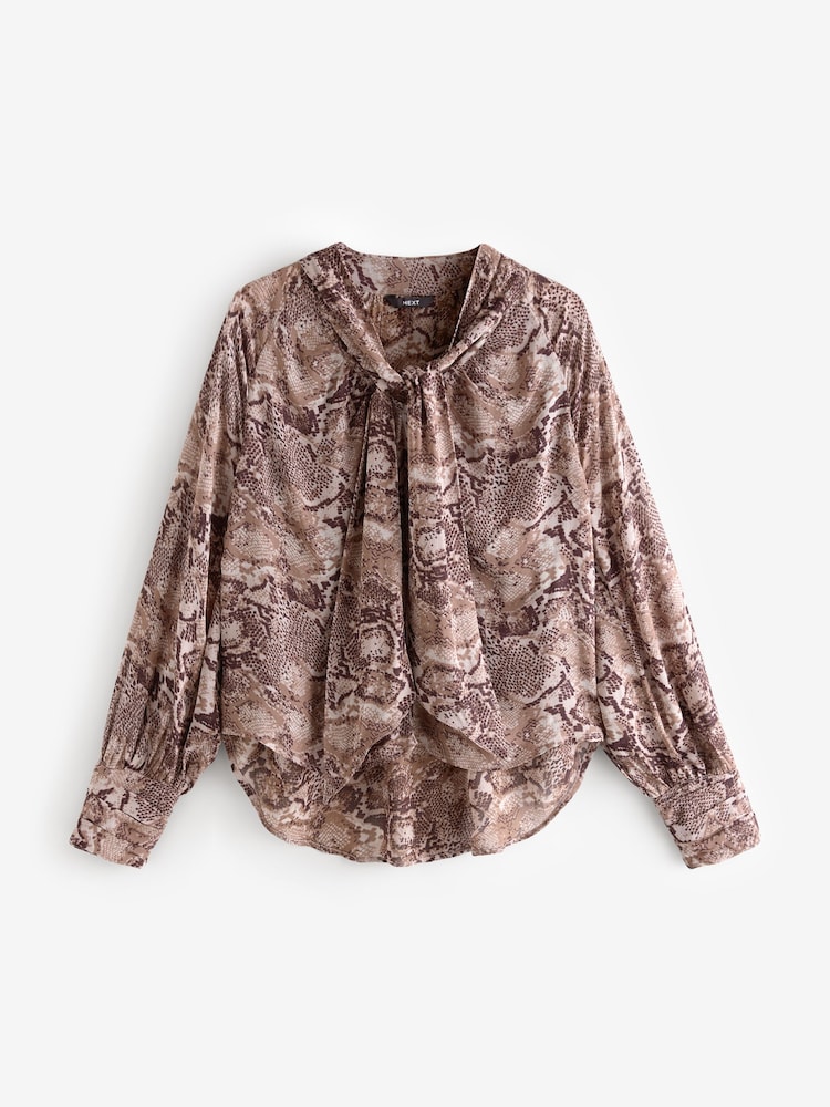 Acheter Impression de serpent brun Chemisier à manches longues