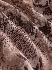 Brown Snake Print Long Sleeve Tie Neck Blouse - Image 5 of 5