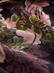 Purple Paisley Print Long Sleeve Tie Neck Blouse - Image 6 of 6