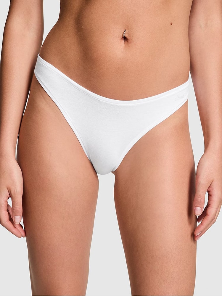 PINK Black/Grey/White/Brown/Pink Thong 5 Pack Knickers - Image 2 of 3