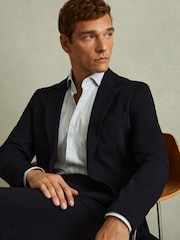 Reiss Navy Trial Single Breasted Jersey Suit Blazer - Image 1 of 6