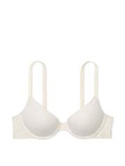 Victoria's Secret PINK Nude Oatmeal Heather Lightly Lined Demi Cotton Logo Bra - Image 3 of 3