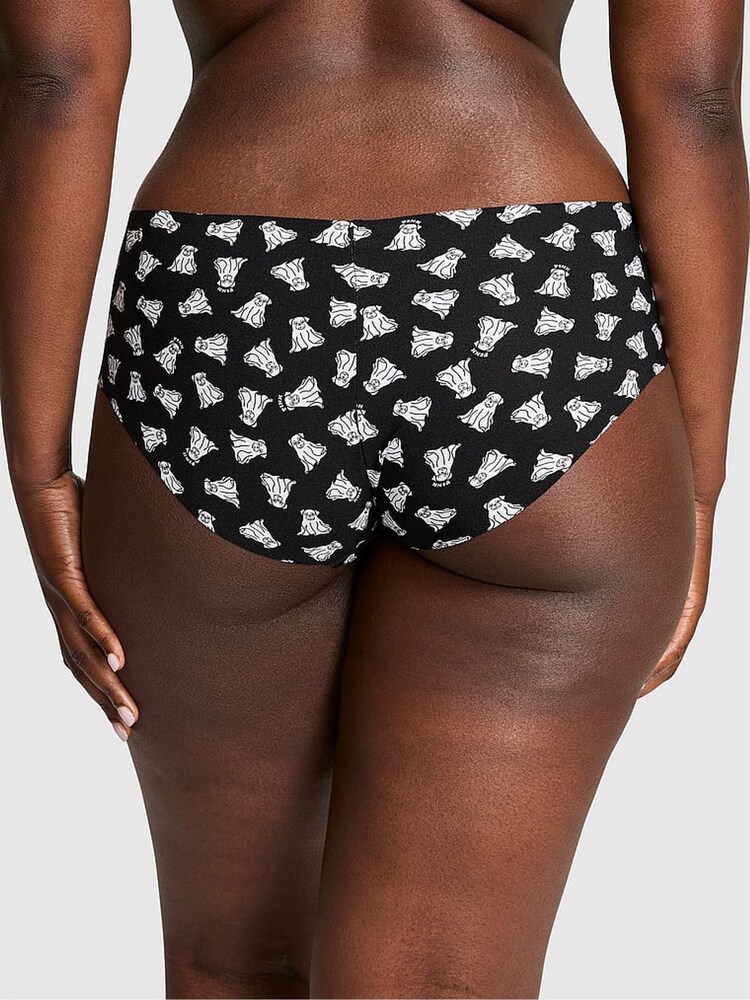 Victoria's Secret PINK Black Ghost Hipster No Show Lace Trim Hipster Knickers - Image 2 of 3
