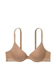 Victoria's Secret PINK Brown Latte Push Up Cotton Logo Bra - Image 3 of 3