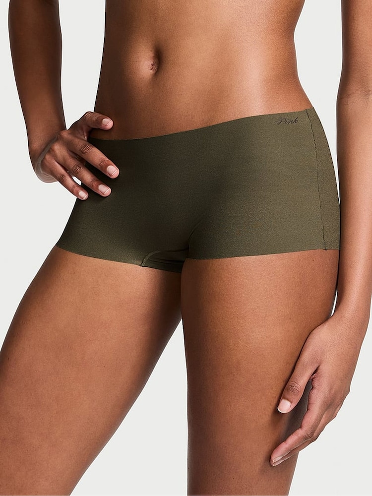 Victoria's Secret PINK Green Olive Short No Show Lace Trim Hipster Knickers - Image 1 of 3 Victoria's Secret PINK Green Olive Short No Show Lace Trim Hipster Knickers - Image 1 of 3