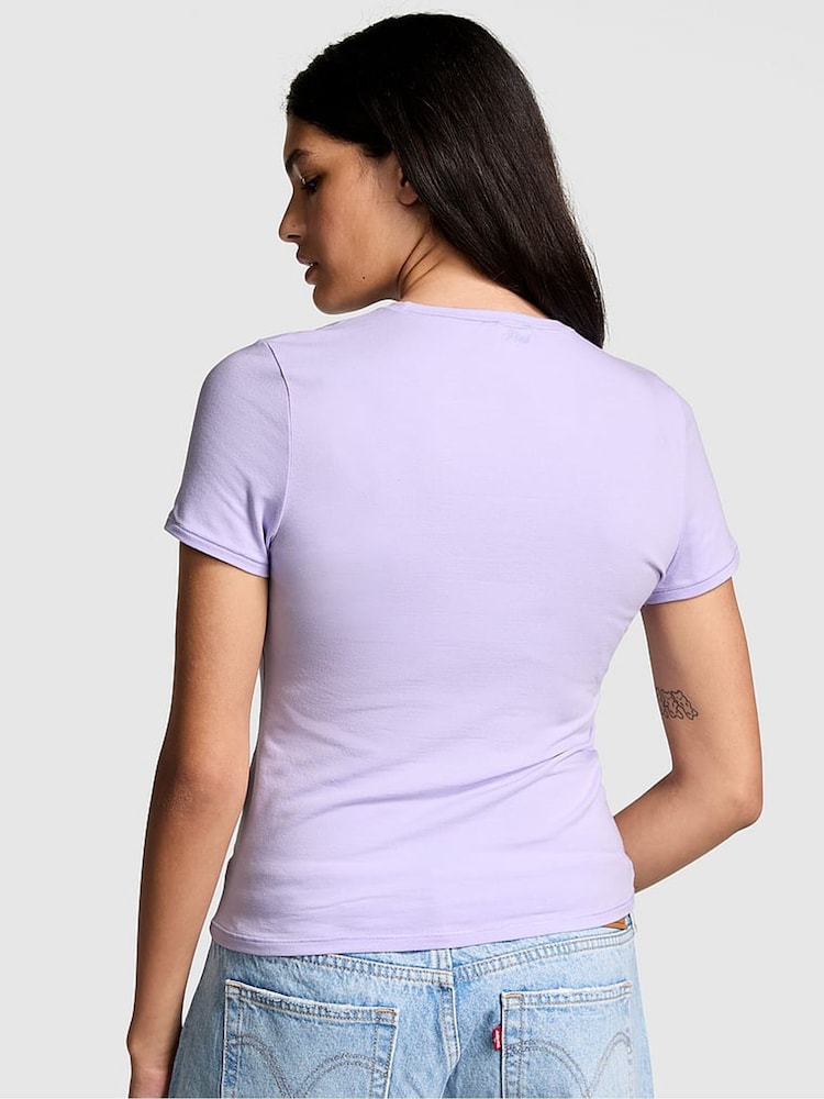 Victoria's Secret PINK Purple Cloud Cotton T-Shirt - Image 2 of 3