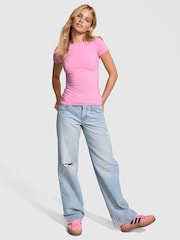 Victoria's Secret PINK Moonstone Pink Soft Stretch T-Shirt - Image 1 of 3