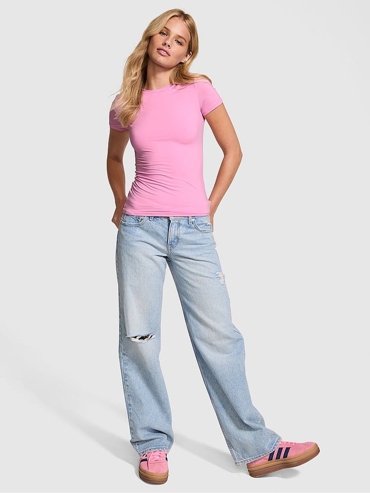 Victoria's Secret PINK Moonstone Pink Soft Stretch T-Shirt - Image 1 of 3