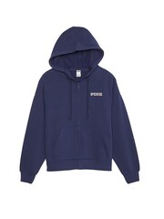 Victoria's Secret PINK Midnight Navy Blue Zip Up Fleece Hoodie - Image 3 of 3
