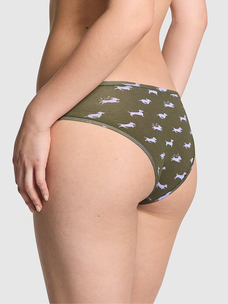 Victoria's Secret PINK Olive Green Cheeky Cotton Cheeky Knickers - Image 2 of 3