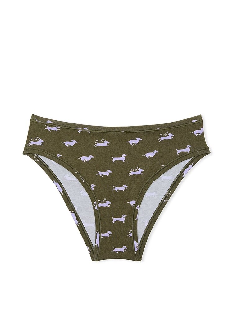 Victoria's Secret PINK Olive Green Cheeky Cotton Cheeky Knickers - Image 3 of 3