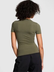 Victoria's Secret PINK Olive Green Cotton T-Shirt - Image 2 of 3