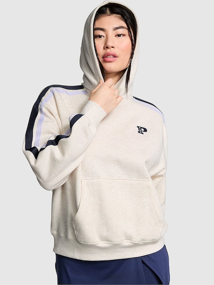 Victoria's Secret PINK Heather Oatmeal Beige Pullover Fleece Hoodie - Image 1 of 3