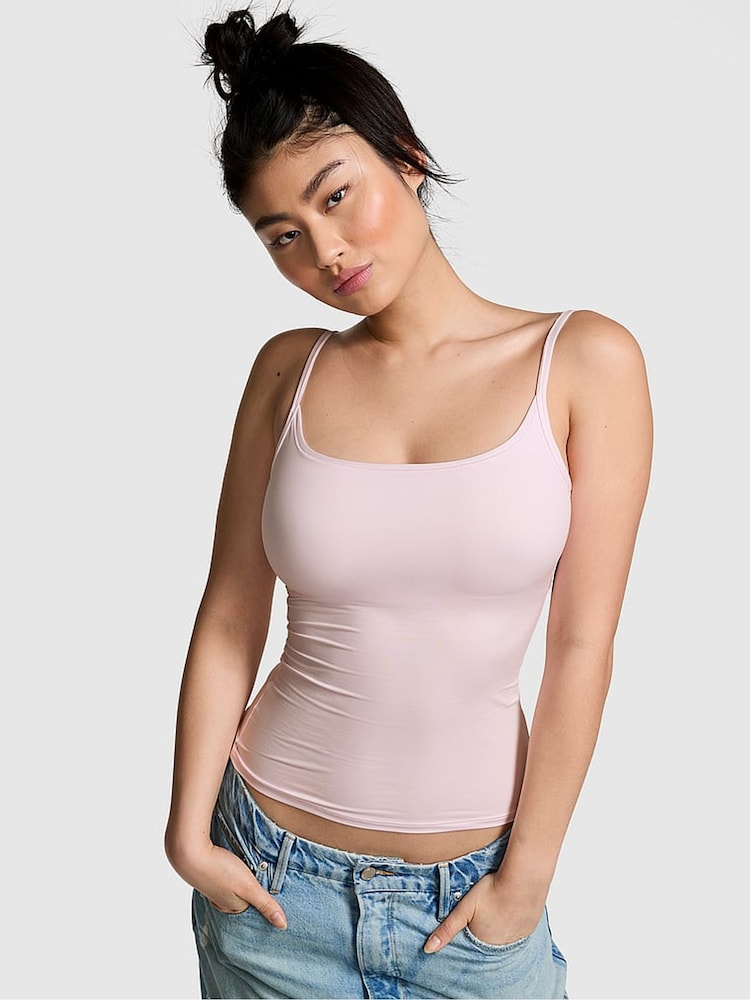 Victoria's Secret PINK Moonstone Pink Scoop Neck Soft Stretch Cami Top - Image 1 of 3