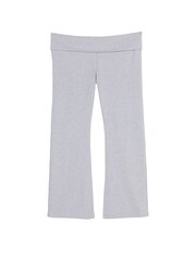 Victoria's Secret PINK Heather Charcoal Grey Diamante Cotton Foldover Flare Leggings - Image 3 of 3