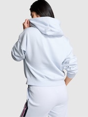 Victoria's Secret PINK Hydrangea Blue Zip Up Fleece Hoodie - Image 2 of 3