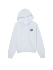 Victoria's Secret PINK Hydrangea Blue Zip Up Fleece Hoodie - Image 3 of 3